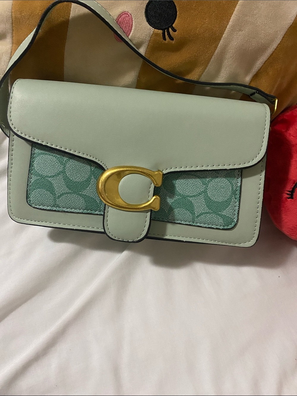 Coach Small Crossbody Bag in Mint Green with Gold 'C' Hardware